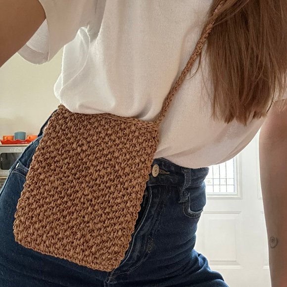 Handmade Crochet Small Cross Body Bag - Picture 3 of 5